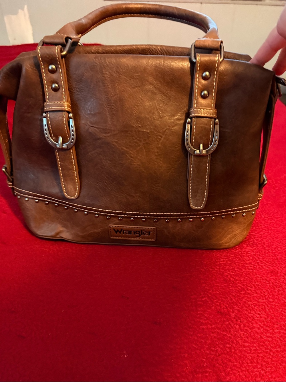 Wrangler Women’s Brown Leather Satchel Bag
